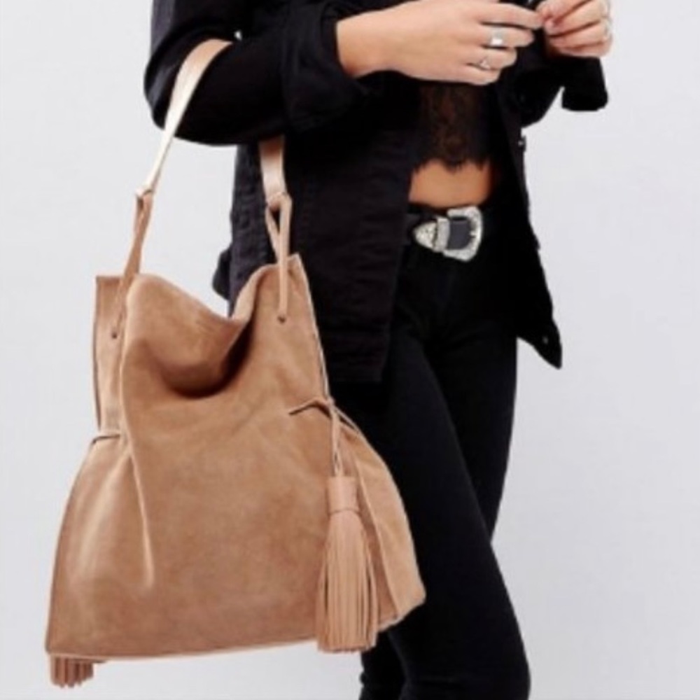 All Saints Liberty Freedom Hobo Slouchy Boho Bag Purse Brown
